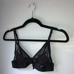 Embroidered rose bralette